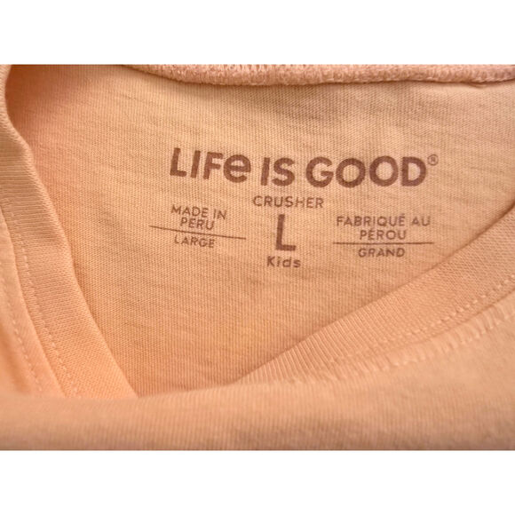 Life is Good Kids XL Peanut Butter & Jelly Orange Crusher Tee 100% Cotton - Picture 3 of 3